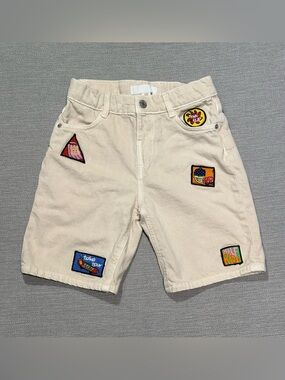 Zara Cream Kids Shorts with Colorful Patchwork